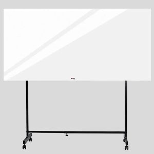تخته وایت‌ برد شیشه‌ ای عکسنگ مدل P1890 سایز 180x90 سانتی متر به همراه پایه نگهدارنده